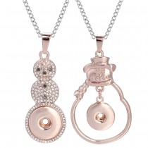 dye sublimation button necklace pendant for women  necklaces pendants with zircon for hot transfer printing blank gifts