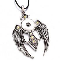 dye sublimation button necklace pendant for women  necklaces pendants with zircon for hot transfer printing blank gifts