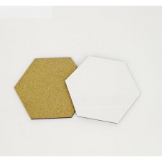  sublimation mdf  blank  hexagon coaster with cork