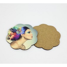  sublimation mdf  blank  flower coaster with cork