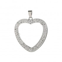 sublimation two row zircon heart necklace pendant for women 25*25mm hot style