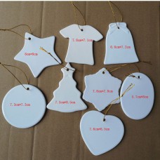 sublimation christmas  ceramics  ornament two sided printing  blank hot transfer printing diy custom consumables