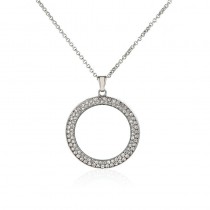 sublimation two row zircon round necklace pendant for women  25*25mm hot style