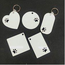 big size- sublimation blank paw print mdf  key chain keychains two sided printing