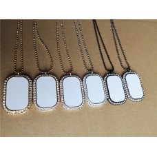 sublimation necklace pendant for women  necklaces pendants with zircon for hot transfer printing blank gifts 