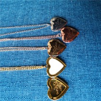 sublimation  heart  locket necklace pendant for women  necklaces pendants for hot transfer printing blank gifts 