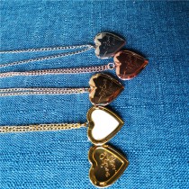 copper-sublimation  heart  locket necklace pendant for women