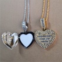 sublimation heart locket  high quality necklace pendant