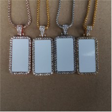 sublimation rectangle necklace pendant