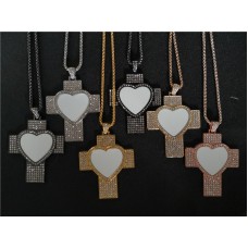 sublimation cross necklace pendant
