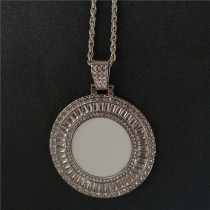 sublimation three row zircon high quality necklace pendant