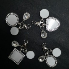sublimation blank photo memory charms with zircon with small round
