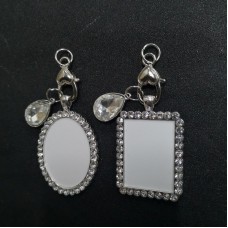 sublimation blank big photo memory charms with zircon 