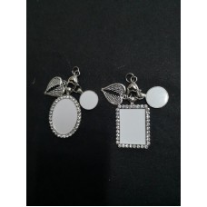 sublimation blank big wing photo memory charms with zircon  with round