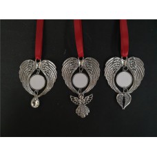 sublimation christmas wings ornament with angel charms