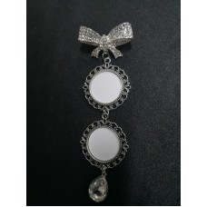 sublimation blank Wedding Photo Bouquet memory big bow pins brooches  hot transfer printing custom blank consumables