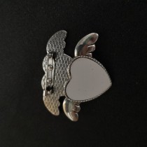 sublimation blank wings heart pins brooches  hot transfer printing custom blank consumables