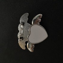 sublimation blank wings heart pins brooches 