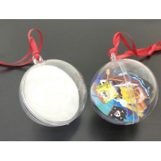 sublimation christmas  MDF clear plastic ball ornament two sided printing  blank hot transfer printing diy custom consumables