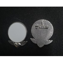 sublimation blank wings round pins brooches  hot transfer printing custom blank consumables