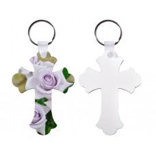 blank sublimation  cross MDF key chain dye sublimation keychains personality gift wholesales
