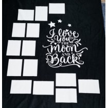 sublimation moon heart  panel blanket