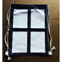 sublimation 4panel 9 panel white canvas Drawstring Bag