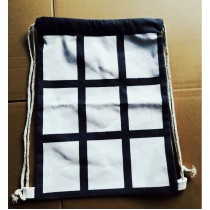 sublimation 4panel 9 panel white canvas Drawstring Bag