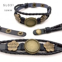 sublimation blank  pu leather  bracelets  bangles with fastener-B002part