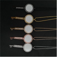 sublimation round key necklace pendant