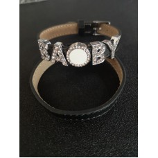 sublimation blank  baby nana mama papa leather bracelet bangles