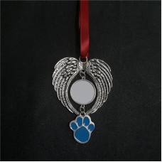 sublimation christmas memory  wings ornaments with dog paw
