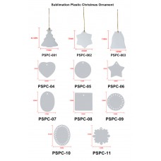 sublimation christmas  Plastic  ornaments two sided printing
