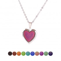 sublimation thermochromism heart locket necklaces pendants