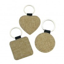 sublimation blank linen keychains key ring