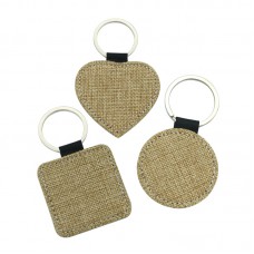 sublimation blank linen keychains key ring
