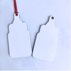 sublimation christmas mdf  Baby bottle ornament two sided printing