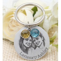 sublimation blank Birthstone keychains key ring