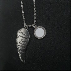 sublimation wings heart love necklaces pendants