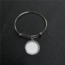 sublimation blank stainless steel  push pull bracelet bangles