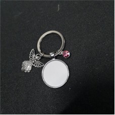 sublimation blank wings angel birthstone keychains key ring