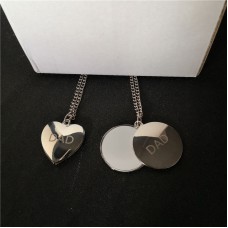sublimation blank DAD MOM  love heart necklaces pendants
