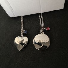 sublimation blank MOM  love heart necklaces pendants for Valentine's Day