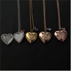 sublimation love mom heart  locket necklace pendant