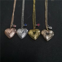 copper-sublimation heart locket necklace pendant with Birthday Stone