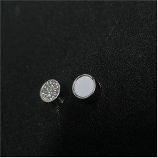 sublimation blank round charms back with zircon