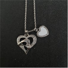 sublimation heart necklaces pendants