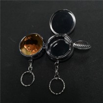 two layers-sublimation blank dad ashtray metal keychains  key ring 