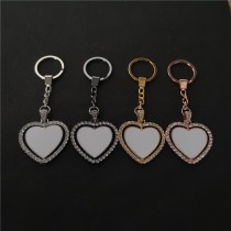 sublimation blank heart keychain  two sided printing can rorate