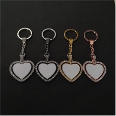 sublimation blank heart keychain  two sided printing can rorate